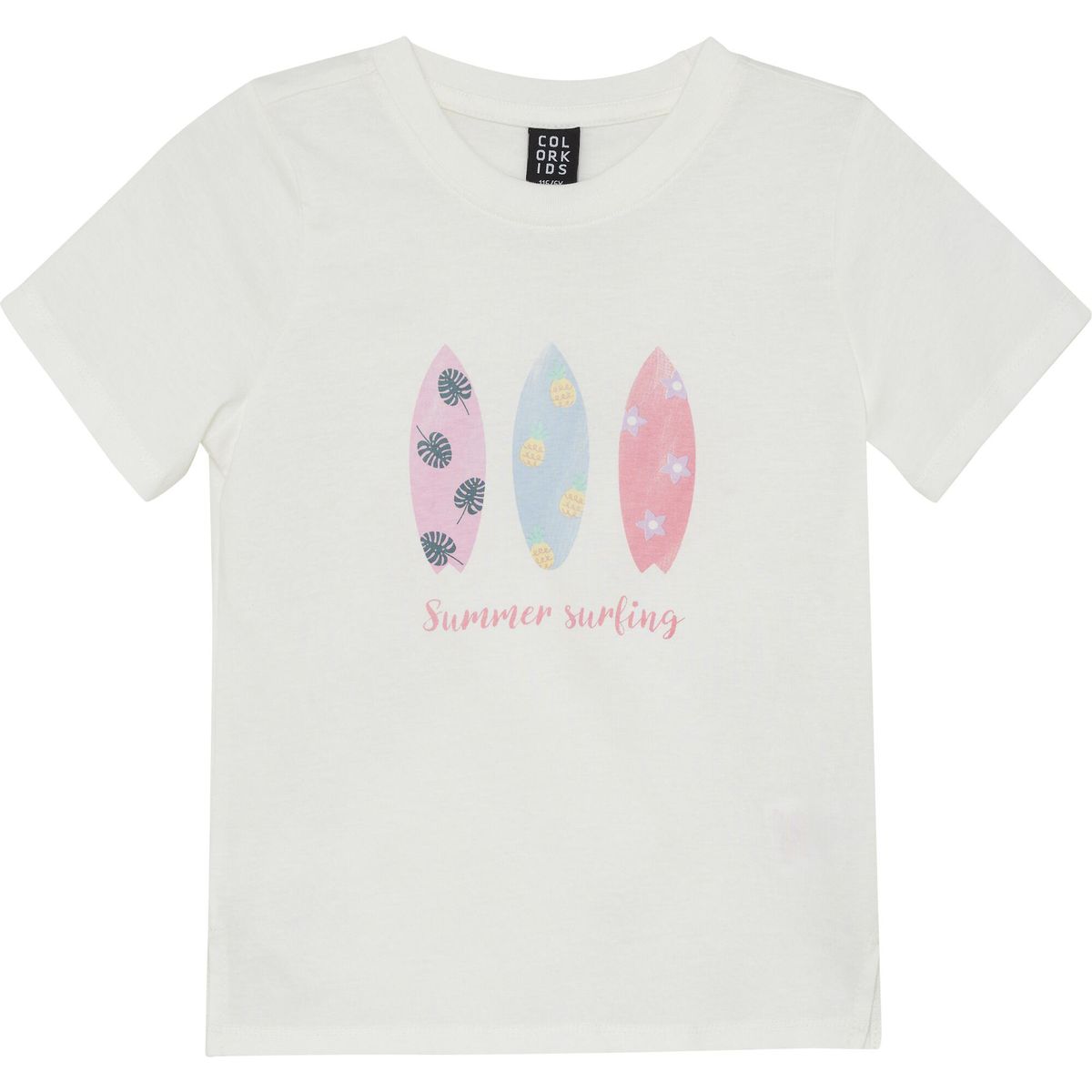 Color Kids Tshirt W. Print Short Sleeve 742664 snow white (1161) 92 742664-1161-92