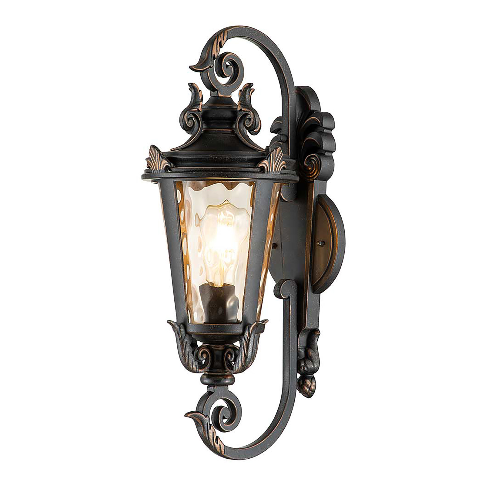 home24 Wandlamp Baltimore type B grijs/zwart B: 23 cm, D: 55 cm, H: 22 cm