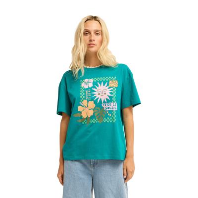T-Shirt BILLABONG "Aloha Vacation", Damen, Gr. S, deep lagoon, Obermaterial: 70% Baumwolle, 30% Baumwolle., Shirts T-Shirt