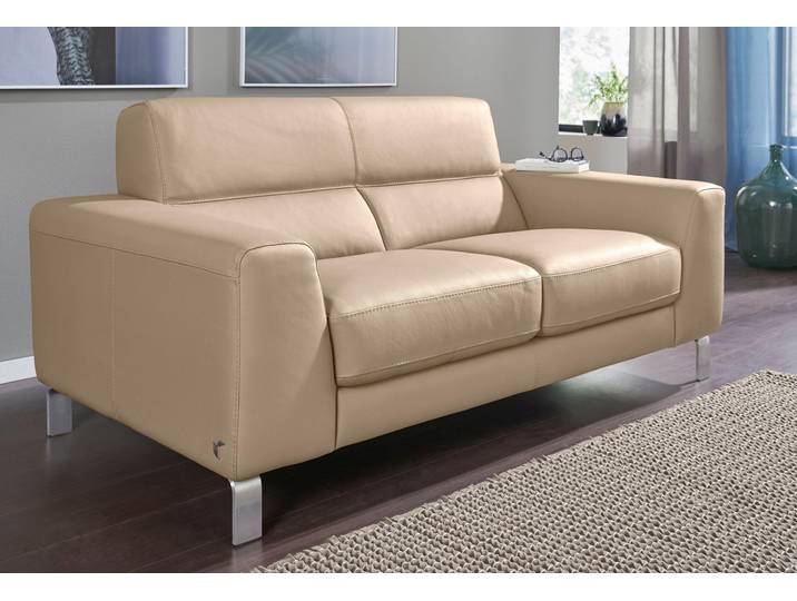 2-Sitzer CALIA ITALIA Simon, erstklassiger Sitzkomfort und tolles Design , beige, B:172cm H:81cm T:94cm, Leder BULL;Leder SORRENTO, Sofas, 2-Sitzer, in zwei Lederqualitäten