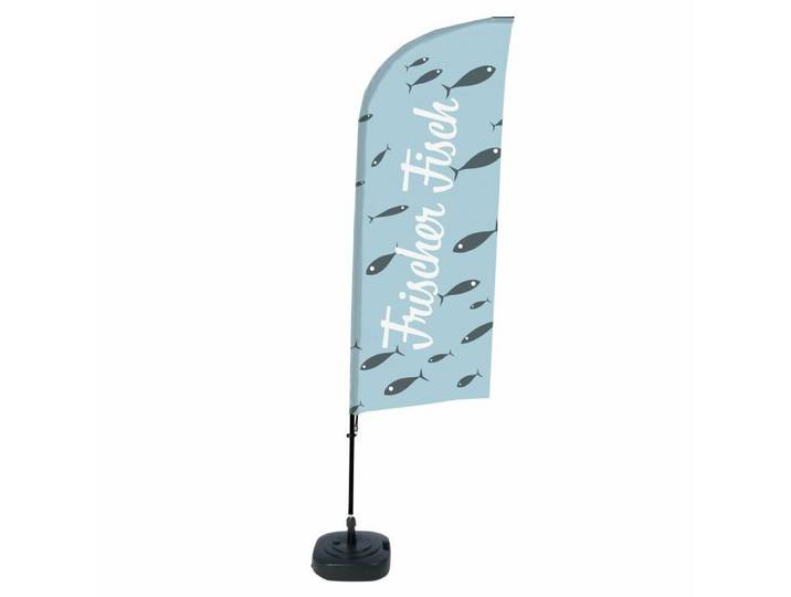 Showdown Displays Standregal Beachflag - Komplett-Set - Frischer Fisch Deutsch - Schwarz, 1-tlg.