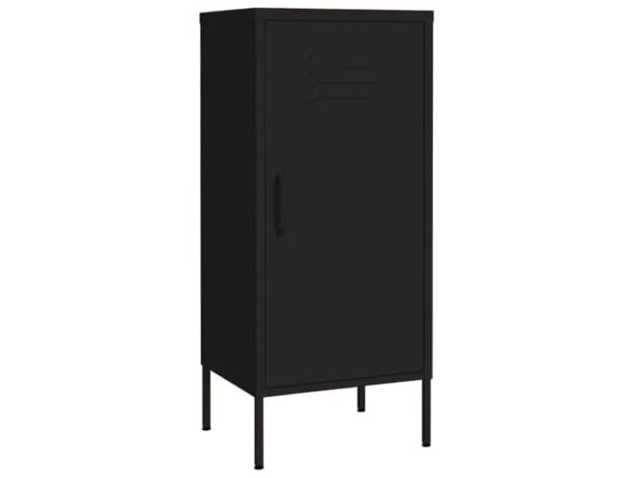 Aufbewahrungsschrank, Stahl, Schwarz, 42,5 x 35 x 101,5 cm, mit 2 Robuster Stahl, verstellbare Einlegeböden, Stabilitätsstufen, einfache Pflege, vielseitig einsetzbar