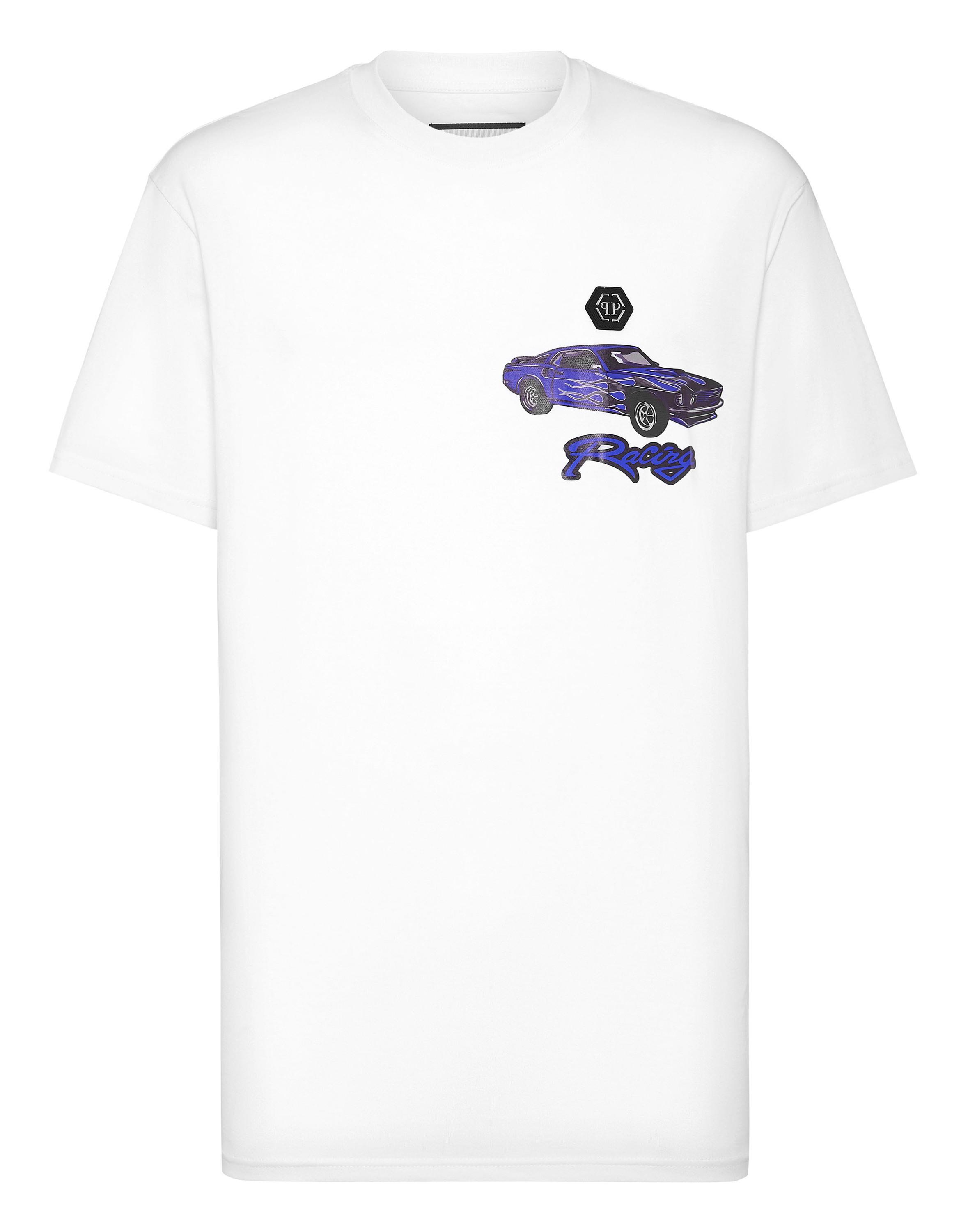 Philipp Plein Rundhals-T-Shirt Racing - Weiß