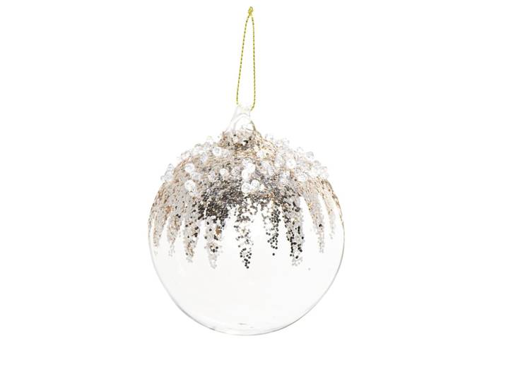 Weihnachtskugel aus Glas, goldfarben