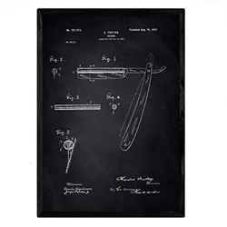 POSTER Rasiermesser Patent A3 Rahmenlos