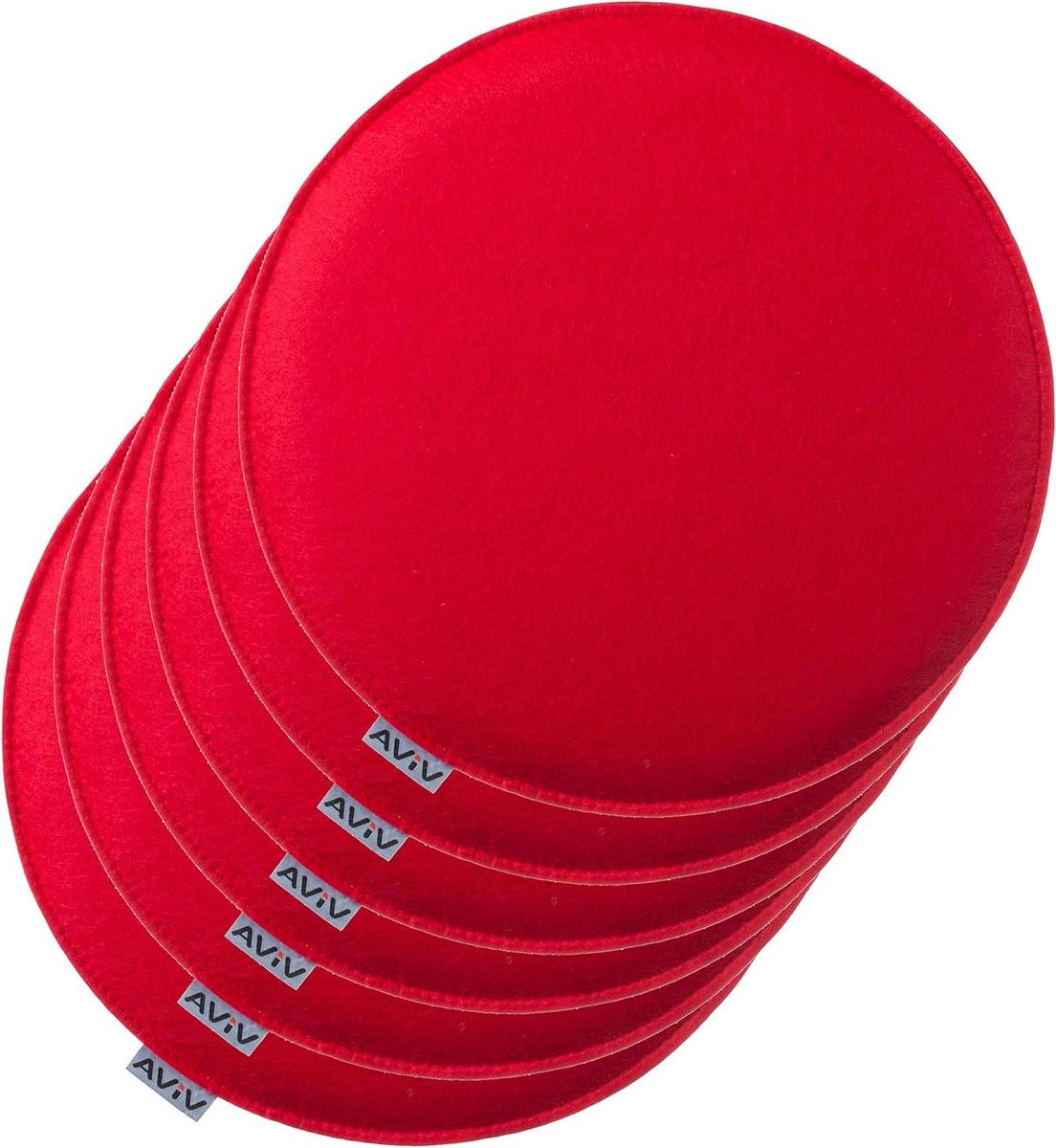 Rond Zitkussen van Duurzaam Vilt voor Volwassenen - Rood - Ø 35 cm