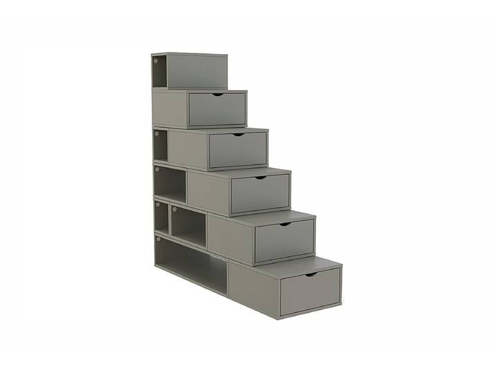 Escalier cube de rangement hauteur 150cm 150x150x50 cm Gris