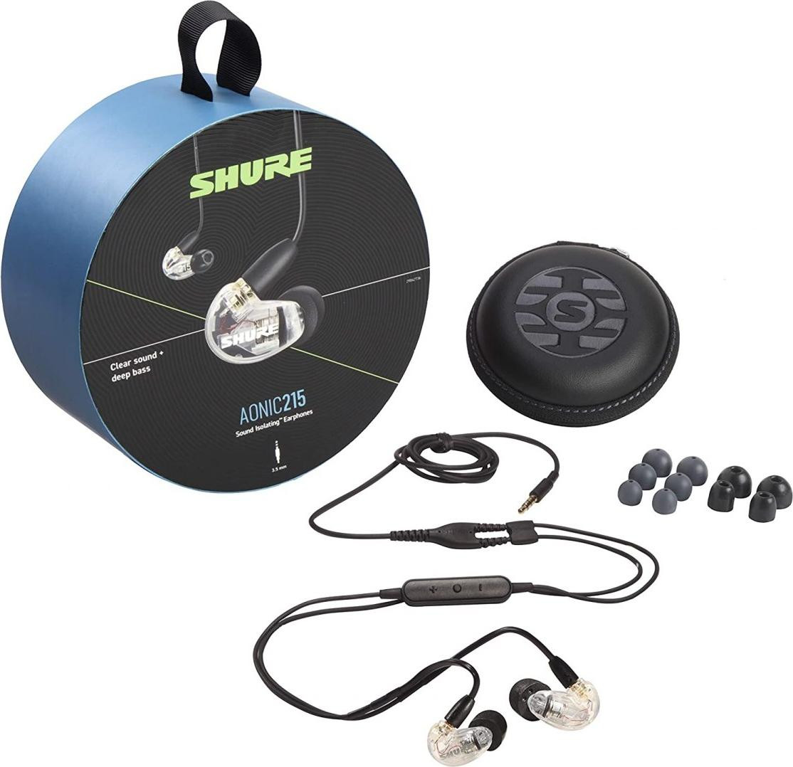 Shure AONIC 215 In-ear hoofdtelefoon met individuele drivers en 3,5 mm kabel - Transparant