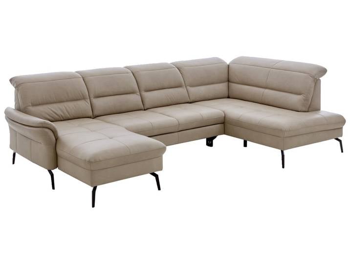 Beldomo Speed Ecksofa WÜRZBURG L, beige, Leder