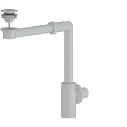 SAT platzsparender Waschbecken-Siphon für Möbel inkl. Klick/Klack weiß matt SATACABSETBM