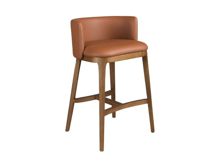 Tabouret en simili cuir marron