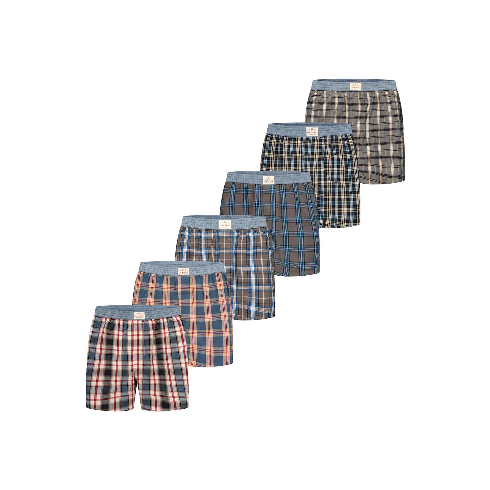Luca David Herren Boxer Karos 6er Pack