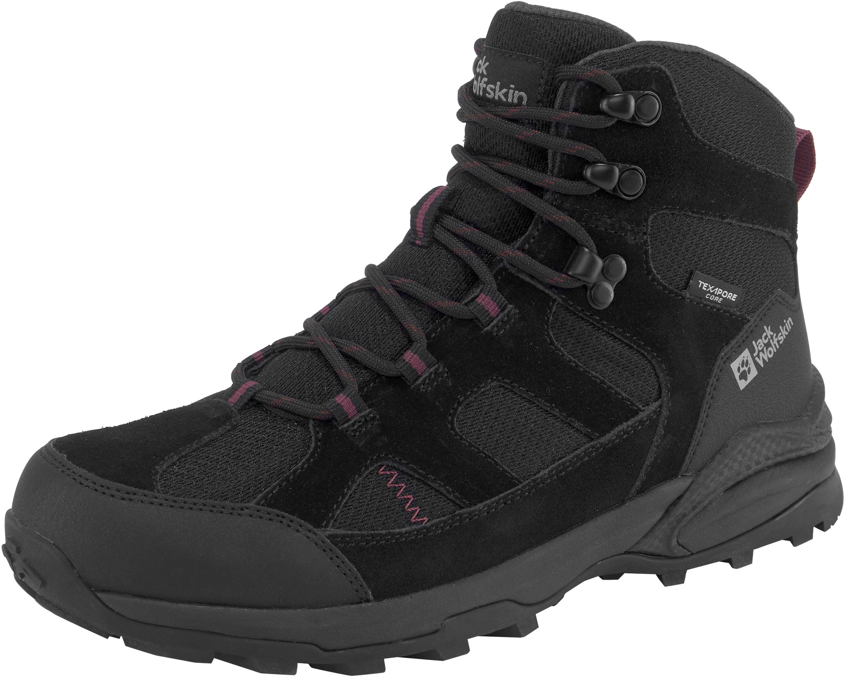 Jack Wolfskin "TRAIL HIKER TEXAPORE MID W" wasserdicht, Trekkingschuh schwarz, lila 38