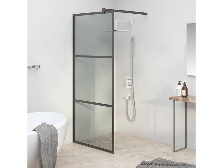 vidaXL Paroi de douche pour douche à l'italienne 80x195 cm verre ESG foncé noir