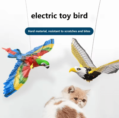 Inspire Picks SkyHunter Hanging Bird Cat Toy Interactive Door Mounted Teaser With Scratch Rope & Simulated Bird red with Music Light