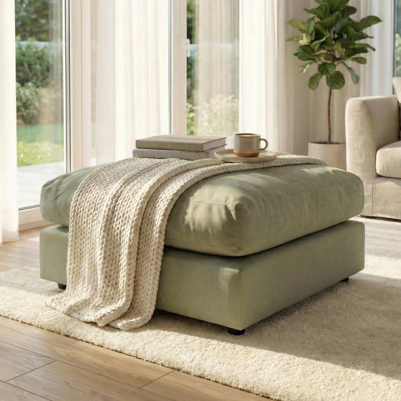 Sofa Style Hampshire Modular Footstool in Moss Green