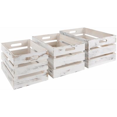 Kiste ZELLER PRESENT, weiß, Paulownie, Aufbewahrungsboxen, Kiste, (3er Set)