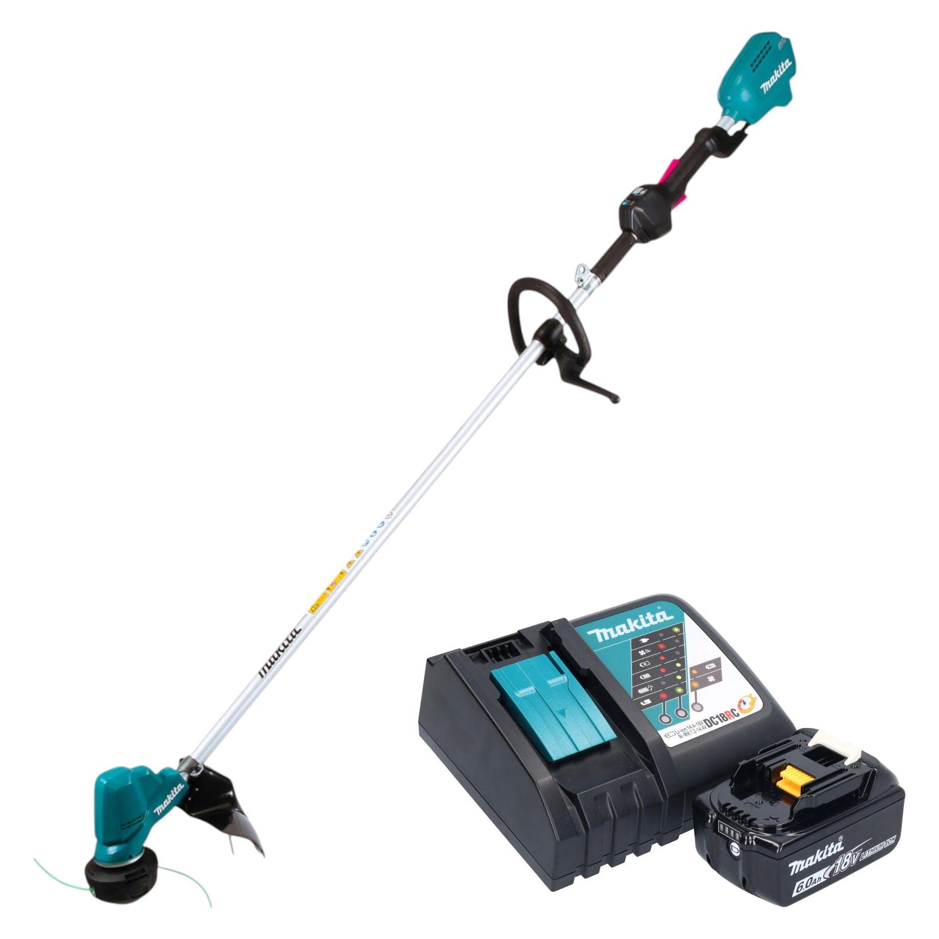 Makita DUR 190 LRGX9 Akku Rasentrimmer 18 V 300 mm Brushless + 1x Akku 6,0 Ah + Ladegerät (Trimmfaden) (DUR190LZX9)