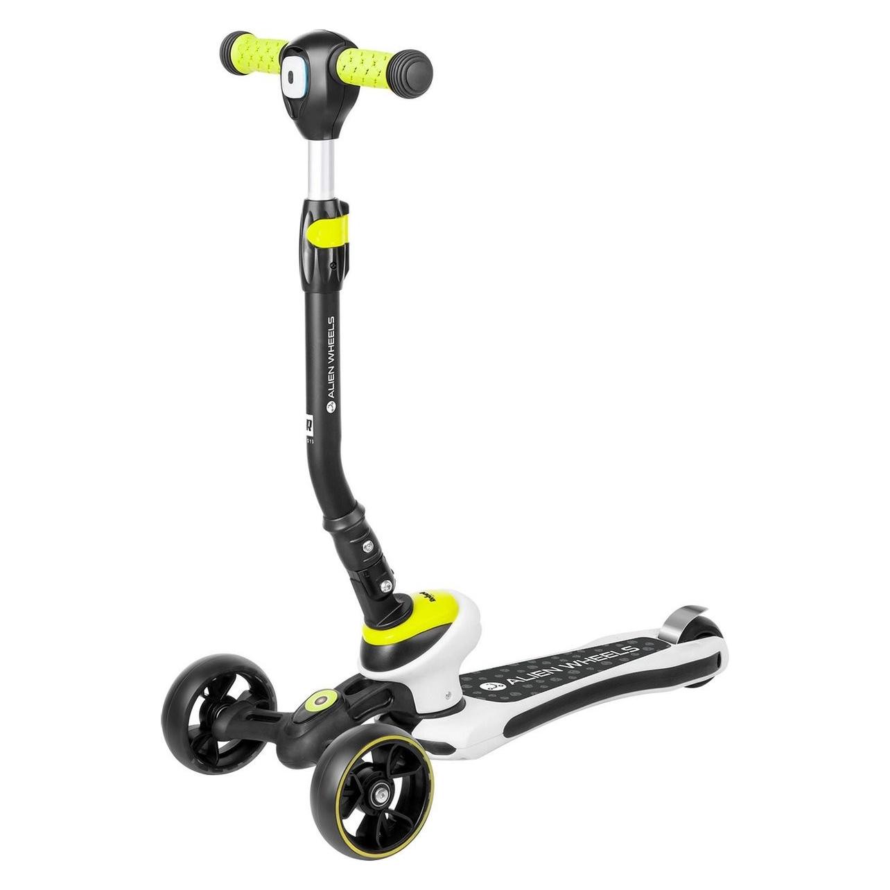 Rebel ZAB0122G - Driewielige kids step Alien Wheels - Vanaf 3 jaar - Zwart/geel (5901890055963)