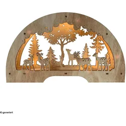 HTI-Living, Weihnachtsbeleuchtung, Leuchtbogen Rehfamilie