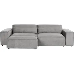 2-SITZER-SOFA grau mit Ottomane Hellnar