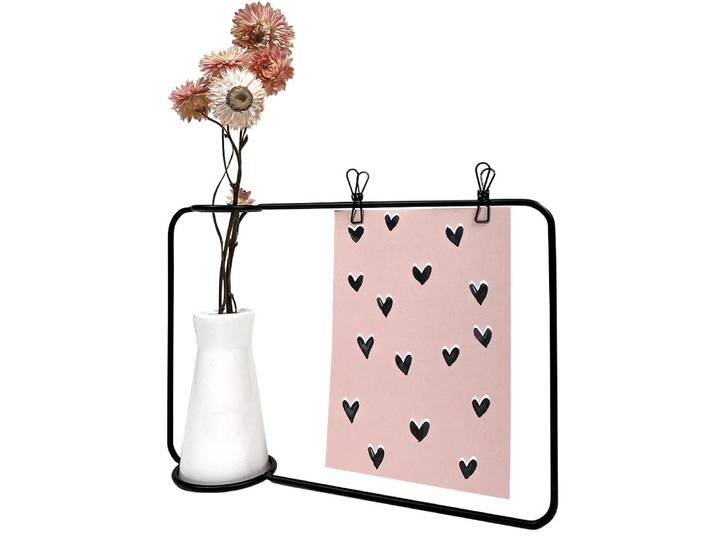 QUVIO fotolijst - Metalen frame - Wit vaasje