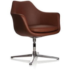 hJh-OFFICE Loungesessel Artemia, 600988, braun, mit Fußkreuz aus Metall und Kunstlederbezug