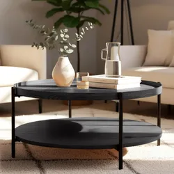 CLP Couchtisch Corbitan 80 cm   Farbe: grau, Größe: Ø 80 cm