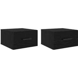 vidaXL Nachttisch 2 pcs Schwarz Eichen-Optik 35 x 35 x 20 cm