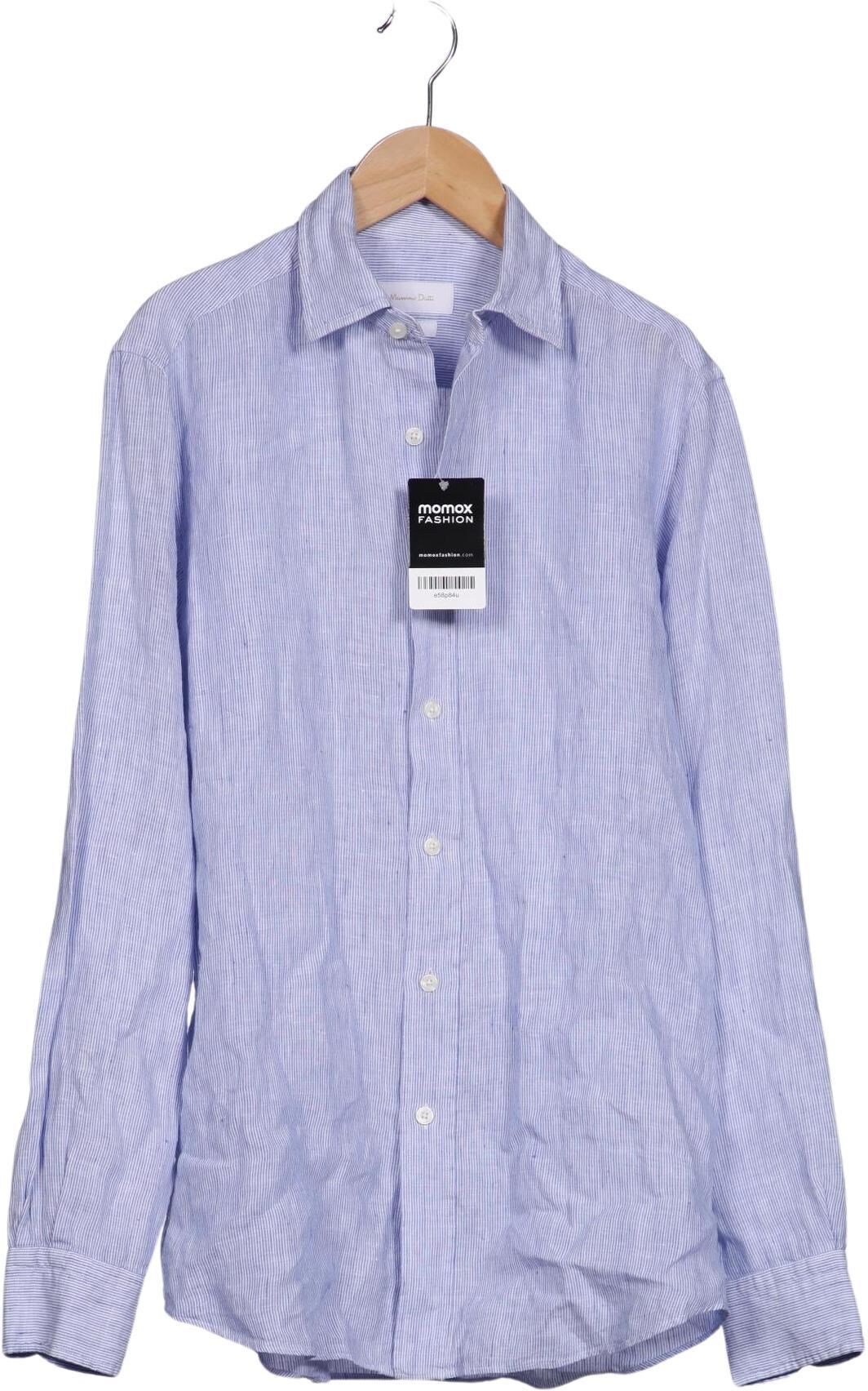 Massimo Dutti Herren Hemd, Hellblau, Gr. S, Leinen - Second Hand