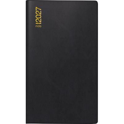 rido/idé 7040302907 Taschenkalender Mod. TM 12 2027 A6, Kunststoff, schwarz