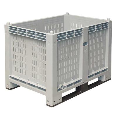 BRB Palettenbox mit 2 Kufen, Wände geschlitzt, LxBxH 1200x800x850 mm