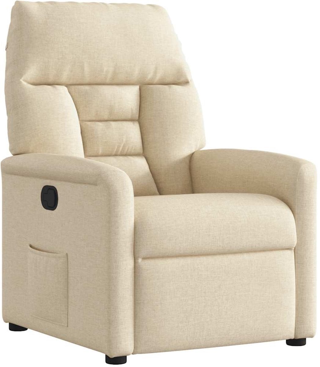 vidaXL Verstelbare Relaxfauteuil in Crèmekleurige Stof