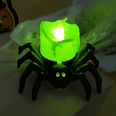 Inspire Curations LED Spider Skull Candle Lamp Halloween LED Candle Spooky Skull Light For Haunted House & Party Decor a02