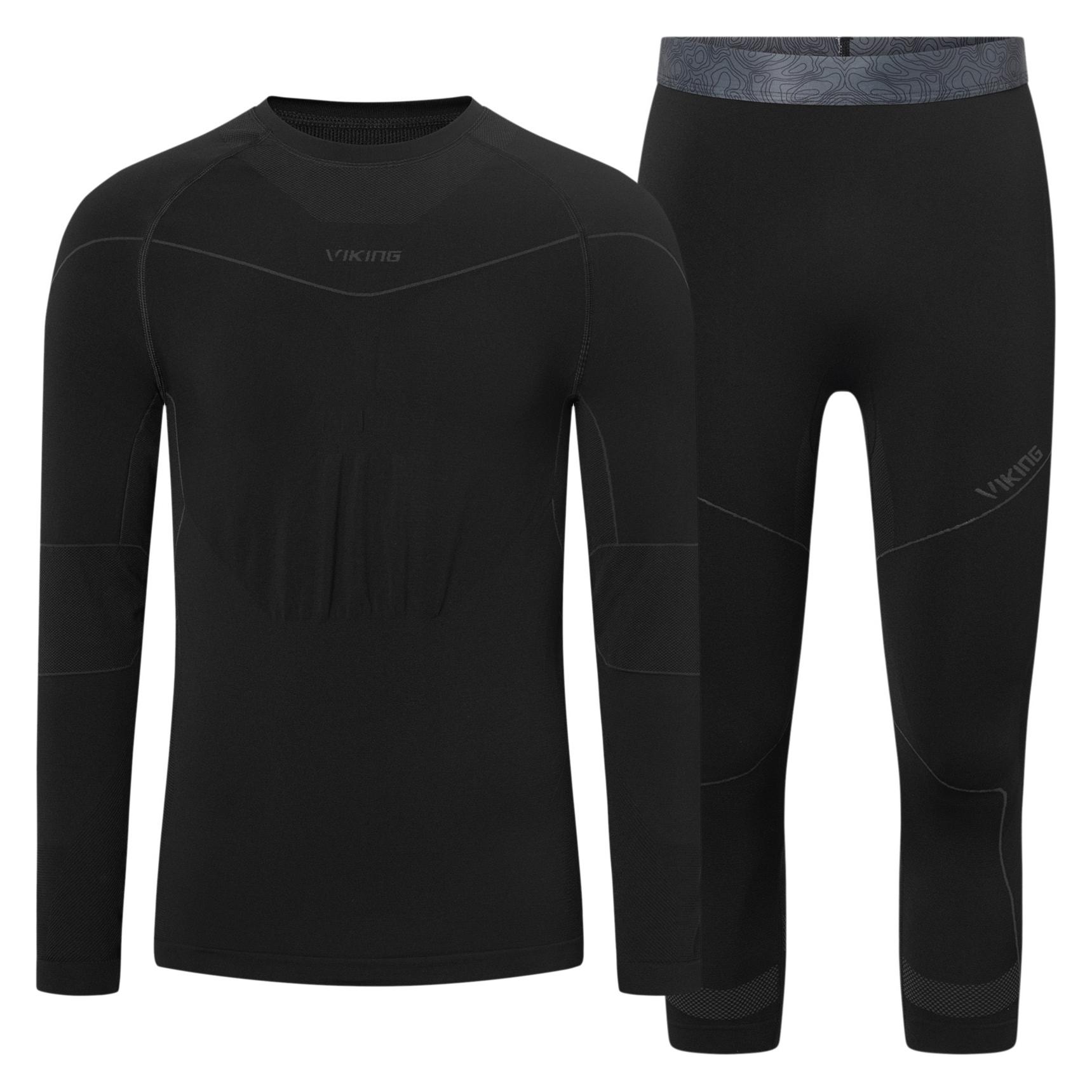 Viking Herren Gary Set 3/4 Bambus Unterwäsche schwarz (XXL) (500/27/5521/0900)