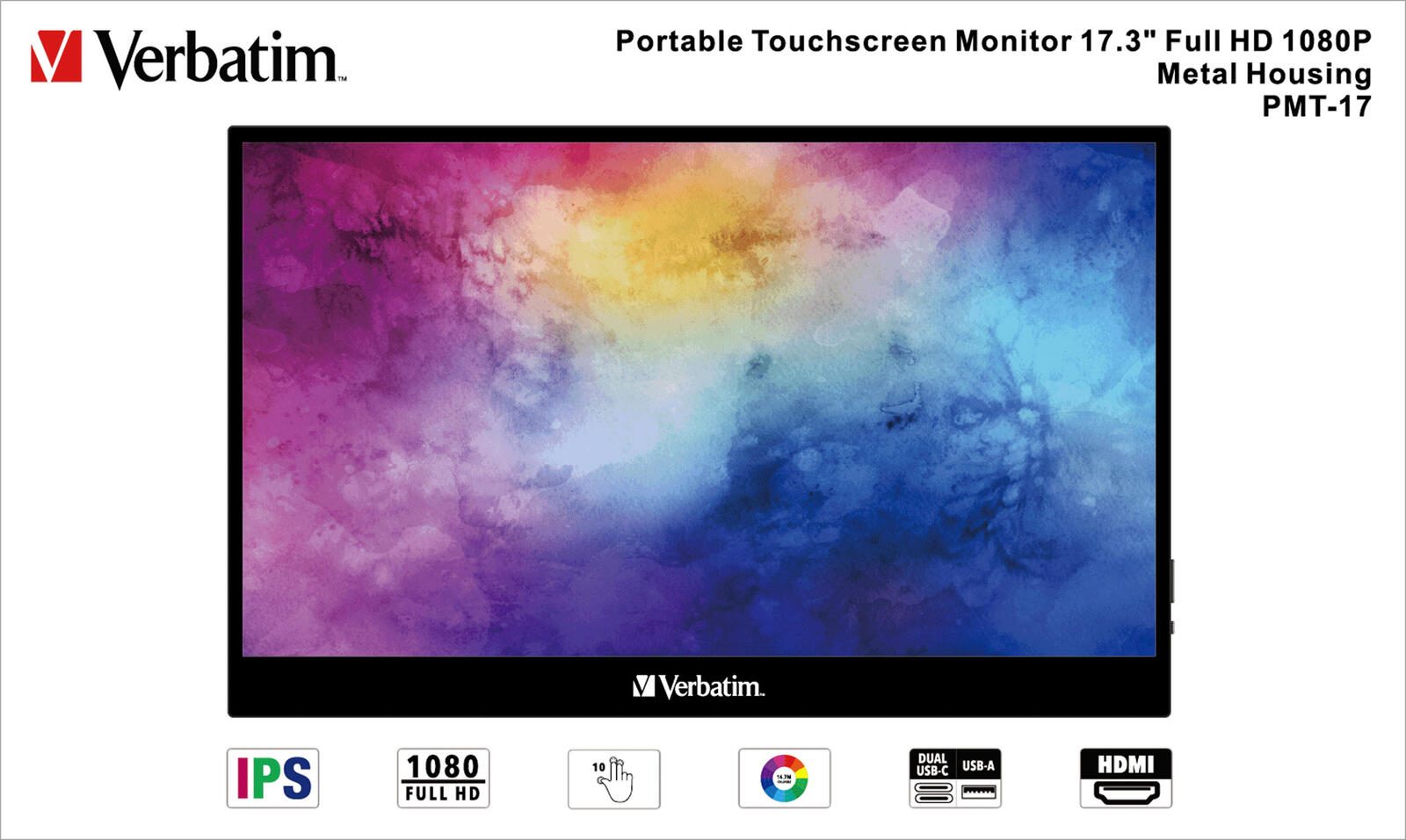 Verbatim Portable PMT-17 Monitor 43,9 cm (17,0 Zoll) schwarz 49593