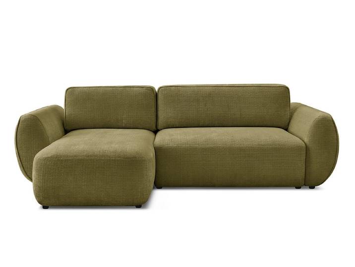 Ecksofa BOBOCHIC DENISE Stoff mit Textur grün