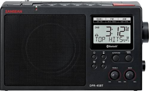 Sangean Tischradio DAB+, AM, FM DAB+, Bluetooth Schwarz