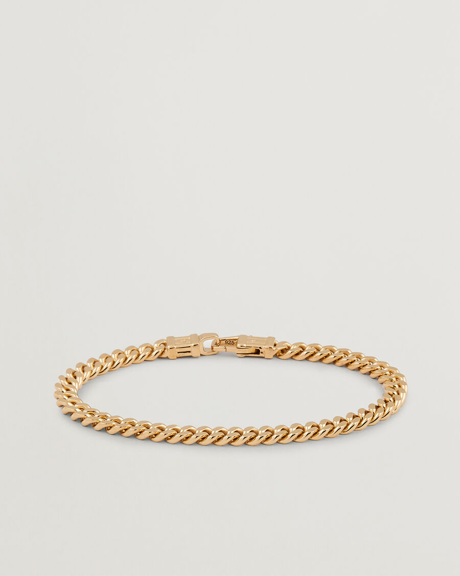 Tom Wood Curb Bracelet L Gold men 18cm Guld