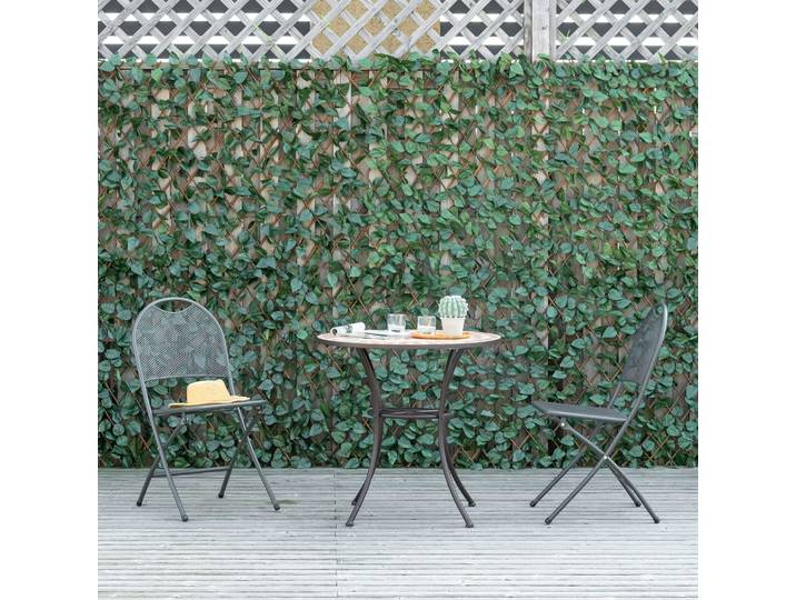 Outsunny Haies Artificielles Lierre 200x100cm Polyester Osier Vert