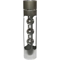 Pflanzsäule drei Kugeln, Edelstahlsäule, Pflanzschale, Garten