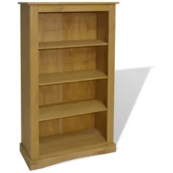 Helloshop26 - 4-stöckiges Kiefernholz-Bücherregal/Schrank/Designermöbel/Bücherschrank 150 cm Braun
