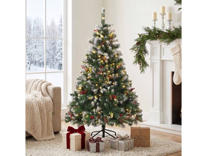 HOMCOM Sapin Artificiel 120cm LED Télécommande 11 Modes Vert