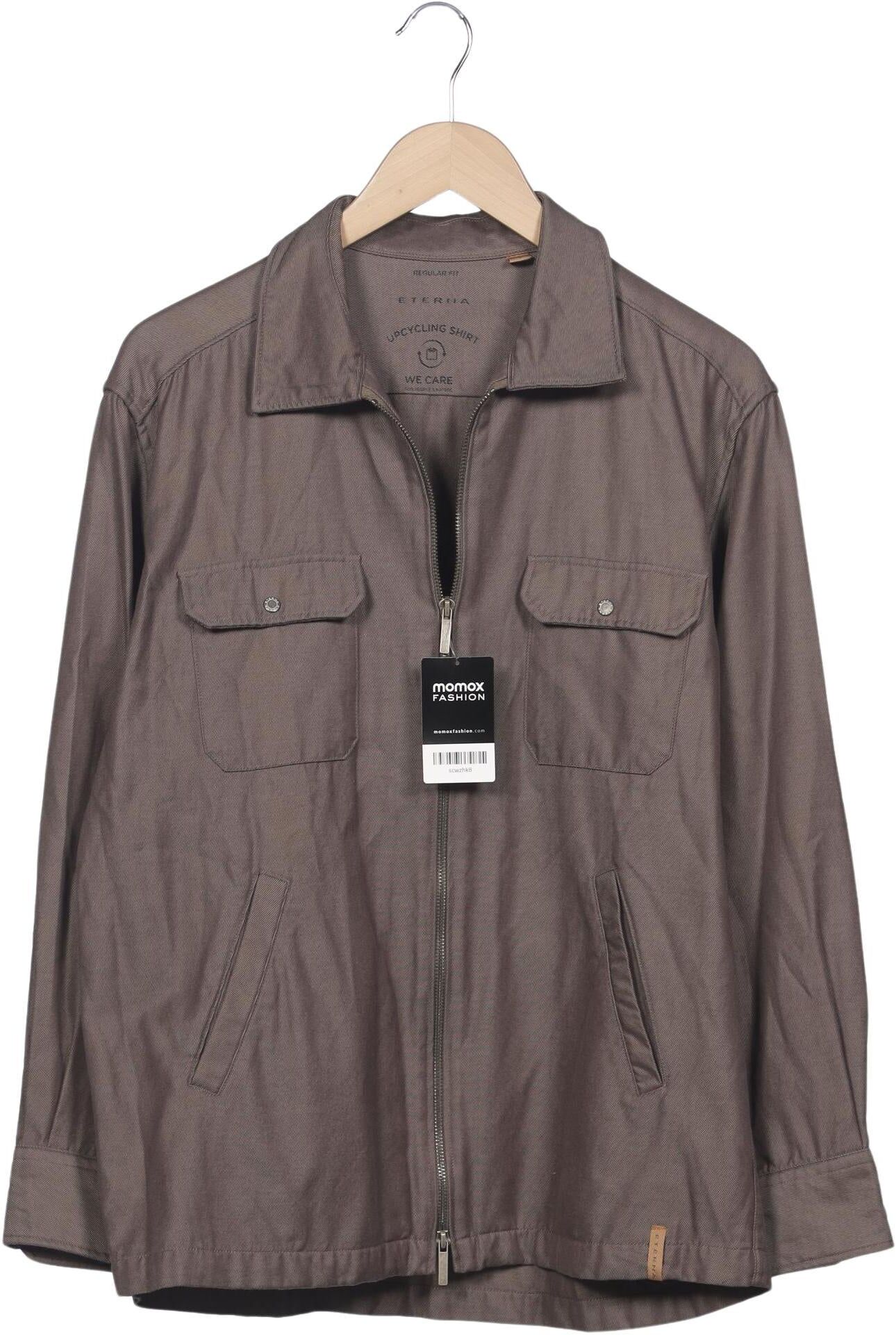 eterna Herren Jacke, Grau, Gr. L, Lyocell / Baumwolle - Second Hand