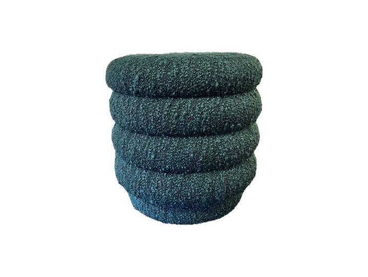 Pouf de table pivotant en tissu bouclette verte