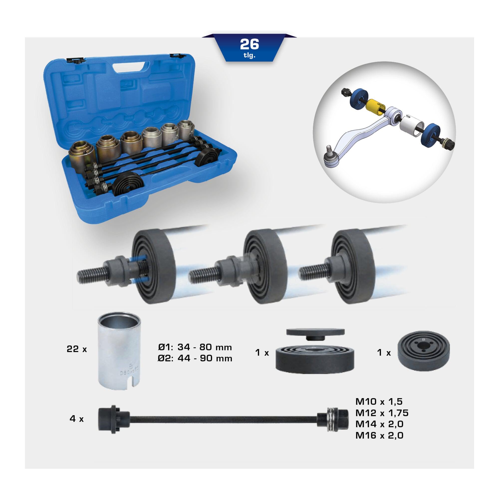 Brilliant Tools Zug- und Druckhülsen-Satz, mit 4 Spindeln, 26-tlg (BT672450)