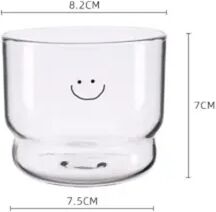 Smart Shopping Spot Happy Heart Glass Mug, Transparent Heat Resistant Tea, Coffee & Milk Cups smiling face