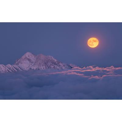 Fototapete PAPERMOON "Photo-Art ALES KRIVEC, SUPER MOON ERHEBT SICH", bunt, B:2,5m L:1,86m, Vlies, Tapeten