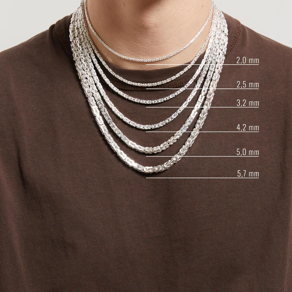 Unique 4,2 mm Königskette in Vierkant-Form aus Sterlingsilber