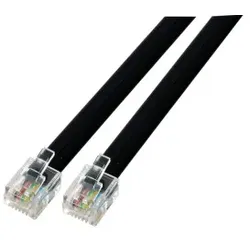 EFB K2413SW.3 Modularkabel schwarz, 2 x RJ11 (6/4) Stecker, 1:1, 3, 0 m K2413SW3